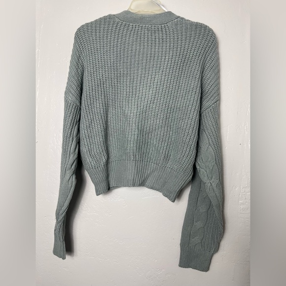 Love Tree Sage Cable Knit Cardigan - Picture 4 of 4